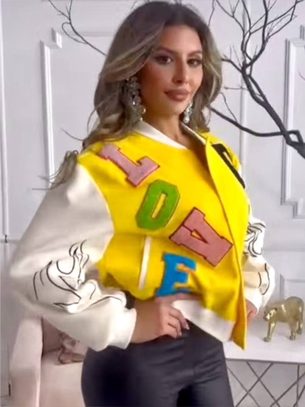 Denim & Love Colorful Patchwork Varsity Jacket
